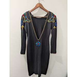 Et Al Vintage Open Back Gem Wool Blend Sweater